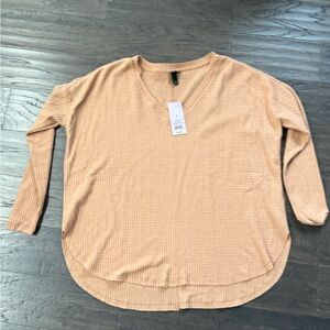 Brand new women’s tan waffle long sleeve top Wild Fable size medium